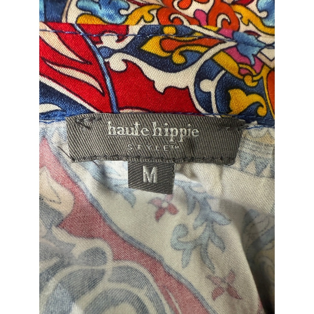 Haute Hippie Style Top & Pants Set Patchwork Print Colorful Medium - Picture 3 of 16